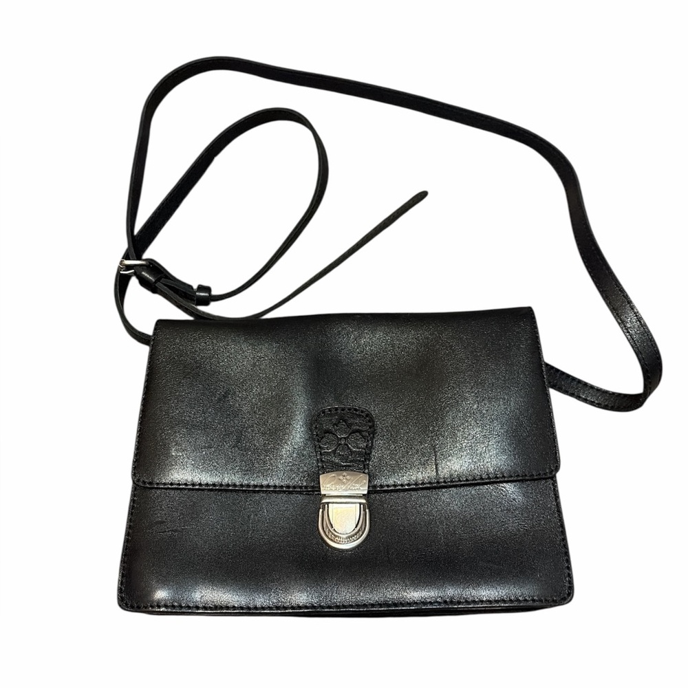Patricia Nash Lanza Crossbody Organizer Black Leather Heritage Bag - Picture 2 of 11